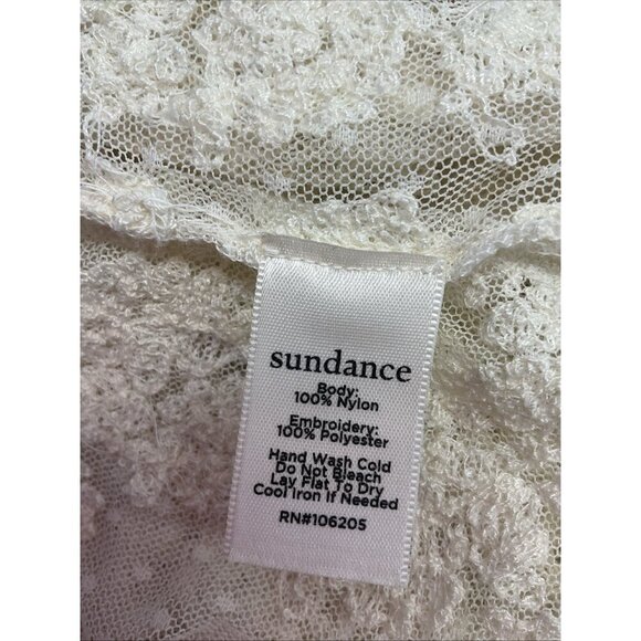 Sundance Cream Open Front Crochet duster‎ Lace Cardigan bell sleeve size XS - Picture 7 of 9